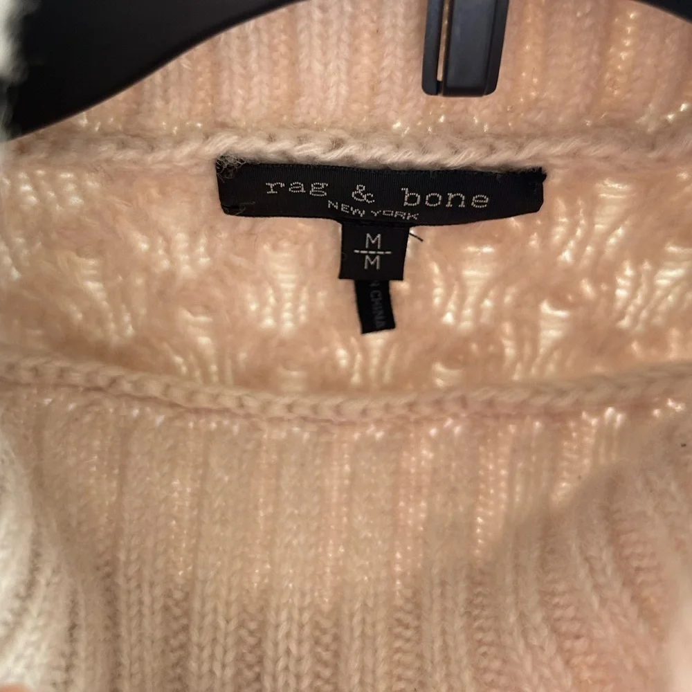 Rag & Bone Elizabeth Cable Turtleneck in Ivory